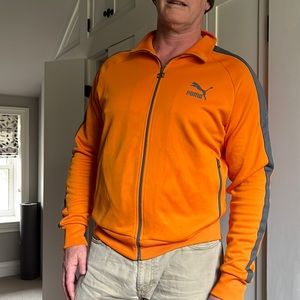 Orange Puma XL zippered track jacket